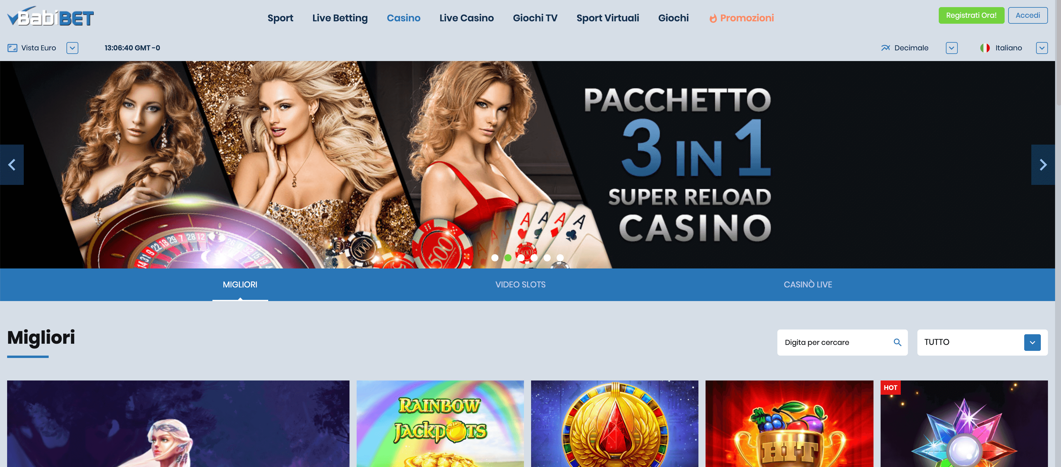 babibet casino homepage