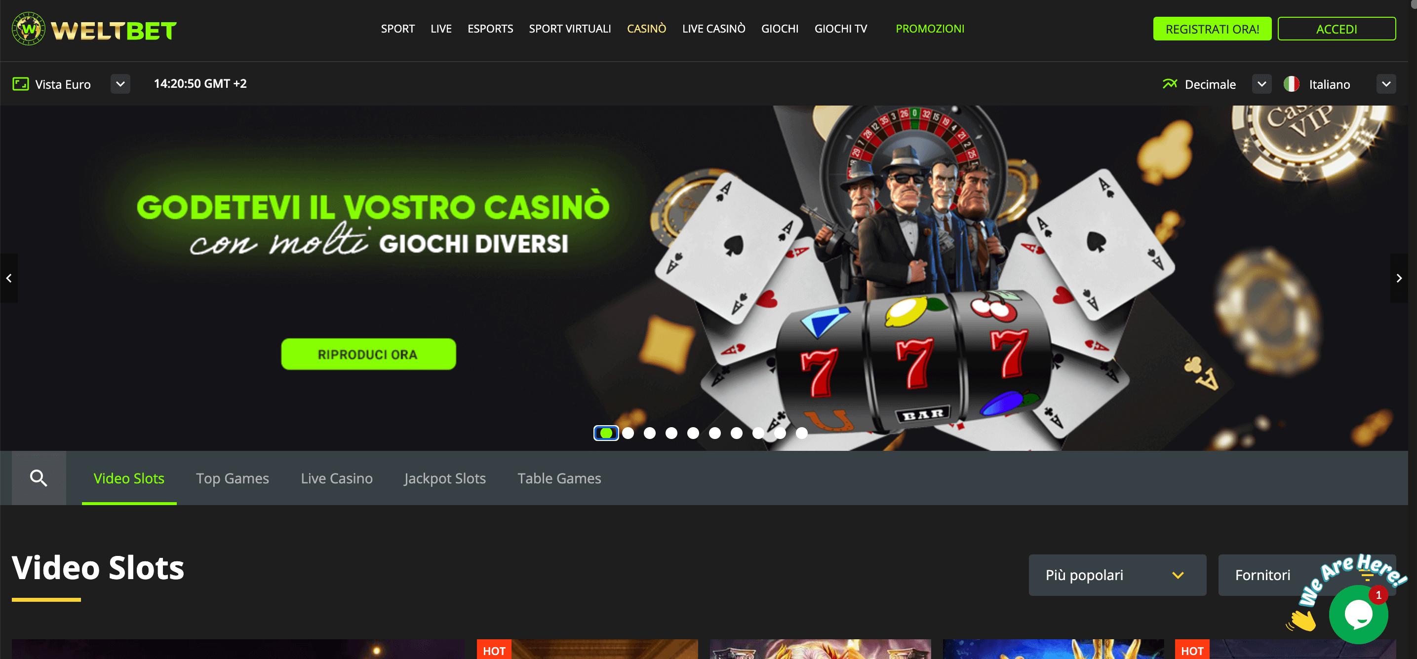 Weltbet Casino Screenshot