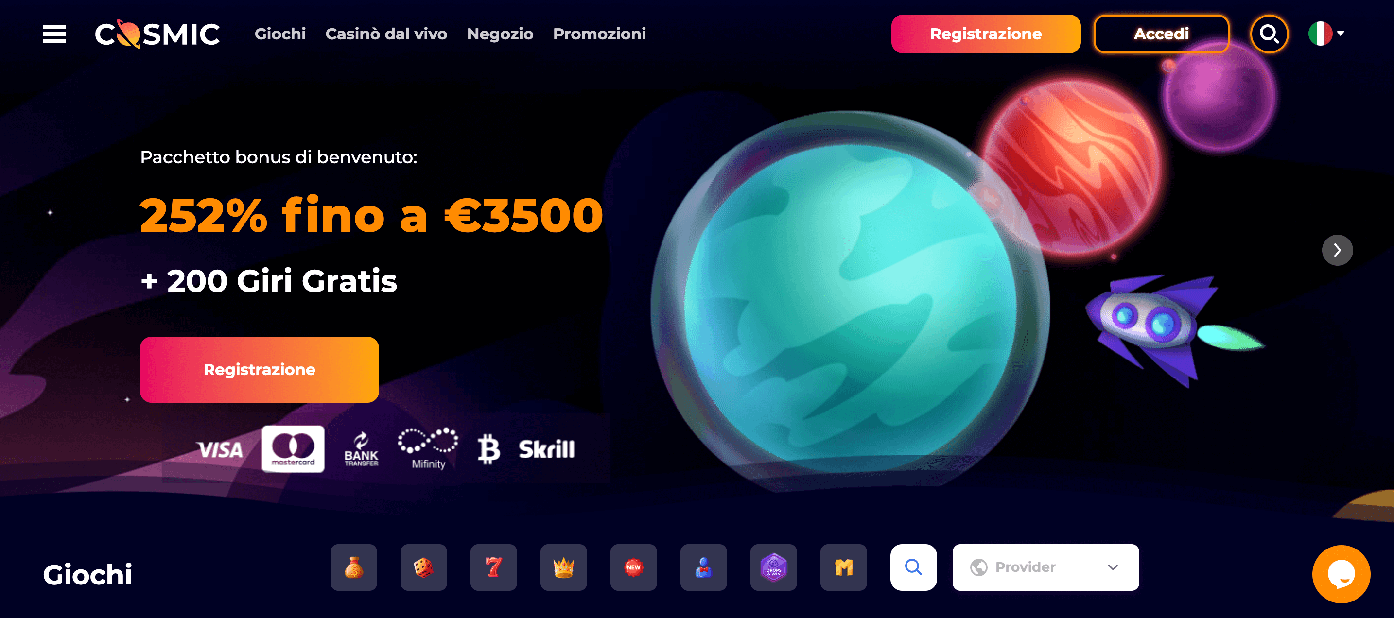 Cosmicslot Casino Screenshot