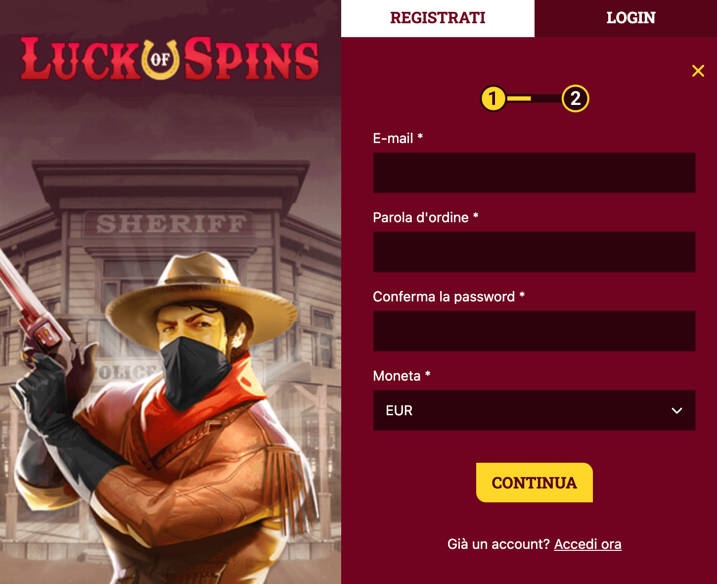 Luck of spins Casino Registrazione