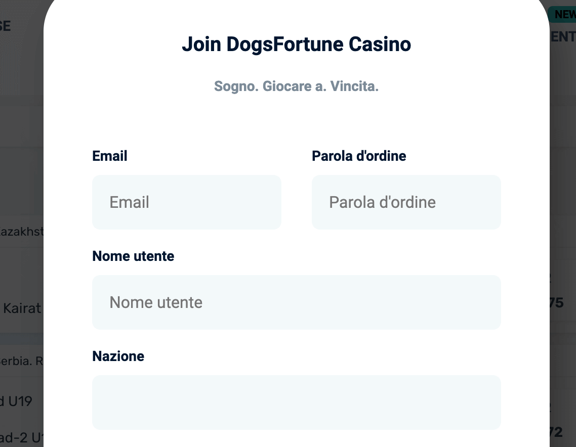 Dogsfortune Registrazione